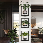 Set de 3 soportes de pared para macetas, estanterías metálicas para plantas de interior y exterior