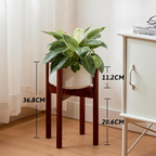 Soporte de bambú ajustable para macetas, pedestal de madera para plantas de interior y exterior