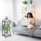 Soporte para plantas de 2 niveles, estructura metálica con estante de madera, ideal para interior, balcón y terraza