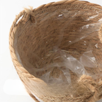 Set de 2 maceteros colgantes de fibra natural de 20 cm, tejidos a mano, para interior y exterior