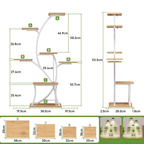 Estantería para plantas de interior con luz de cultivo, 7 niveles, estructura metálica curvada, blanco