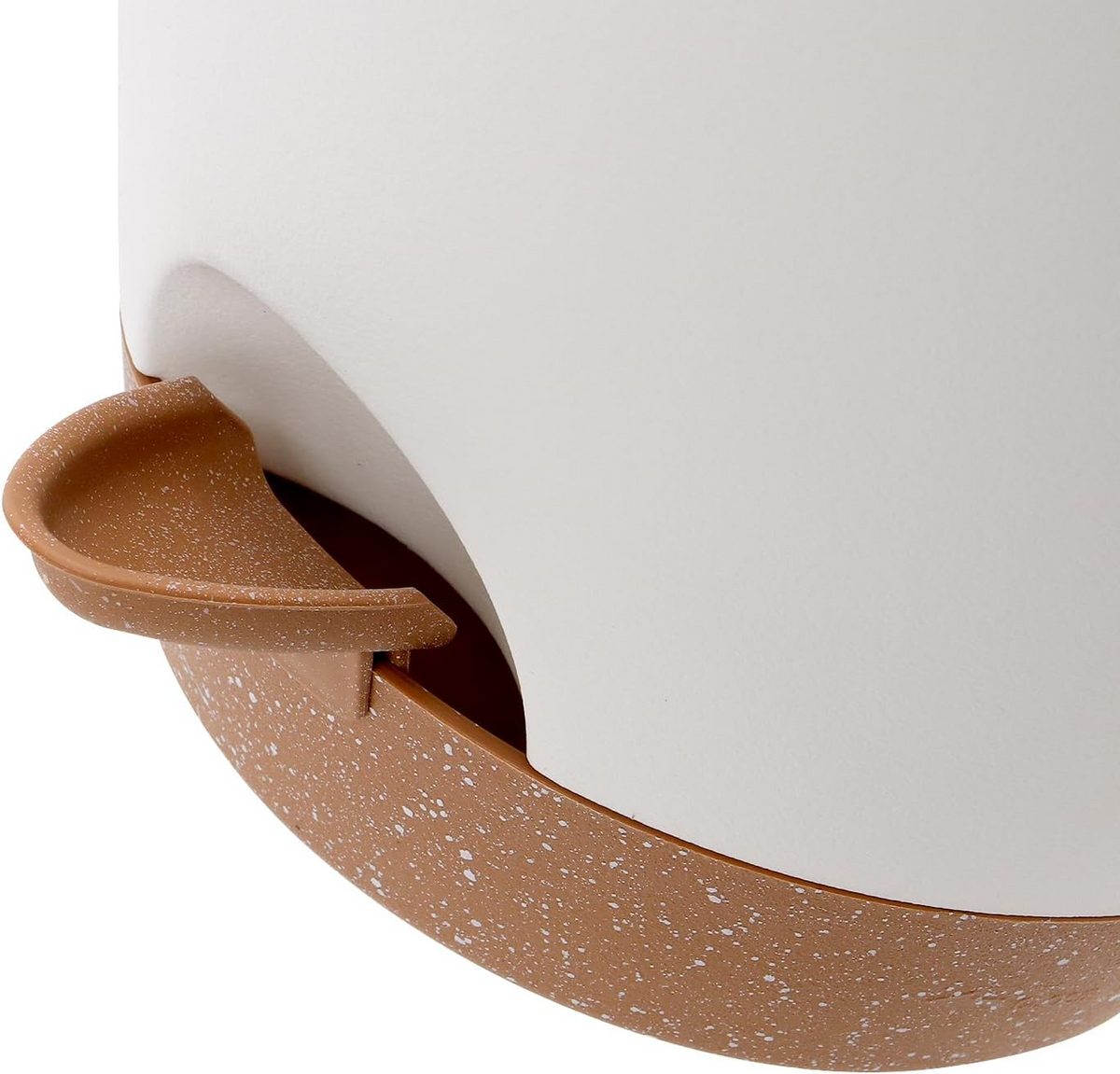 Set de 2 maceteros colgantes con depósito de agua, blancos y dorados, para interior y exterior