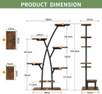 Estantería para plantas de interior con luz de cultivo, 7 niveles, 105 cm de altura, estructura metálica para varias plantas