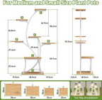 Estantería para Plantas de Interior con Luz de Cultivo, 7 Niveles, Estructura Metálica Curvada, Blanco