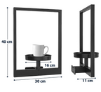 Set de 3 soportes de pared para macetas, estanterías metálicas para plantas de interior y exterior