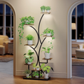 Estantería para plantas de interior con luz de cultivo, 8 niveles, estructura metálica para varias plantas