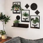 Set de 3 soportes de pared para macetas, estanterías metálicas para plantas de interior y exterior
