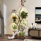 Estantería para plantas de interior con luz de cultivo, 8 niveles, estructura metálica para varias plantas