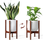 Soporte de bambú ajustable para macetas, pedestal de madera para plantas de interior y exterior